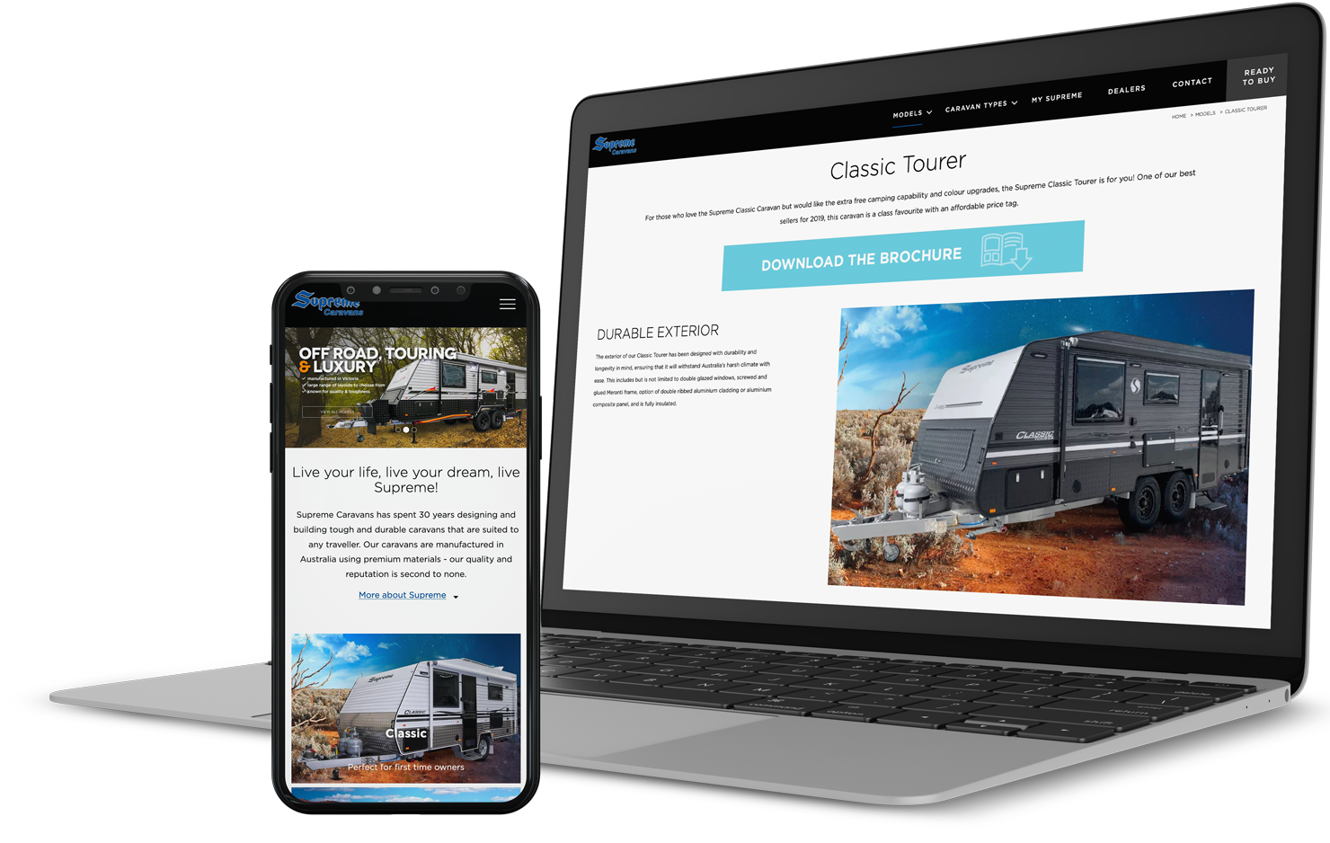 Zeemo has been the Supreme Caravans web design & marketing partner